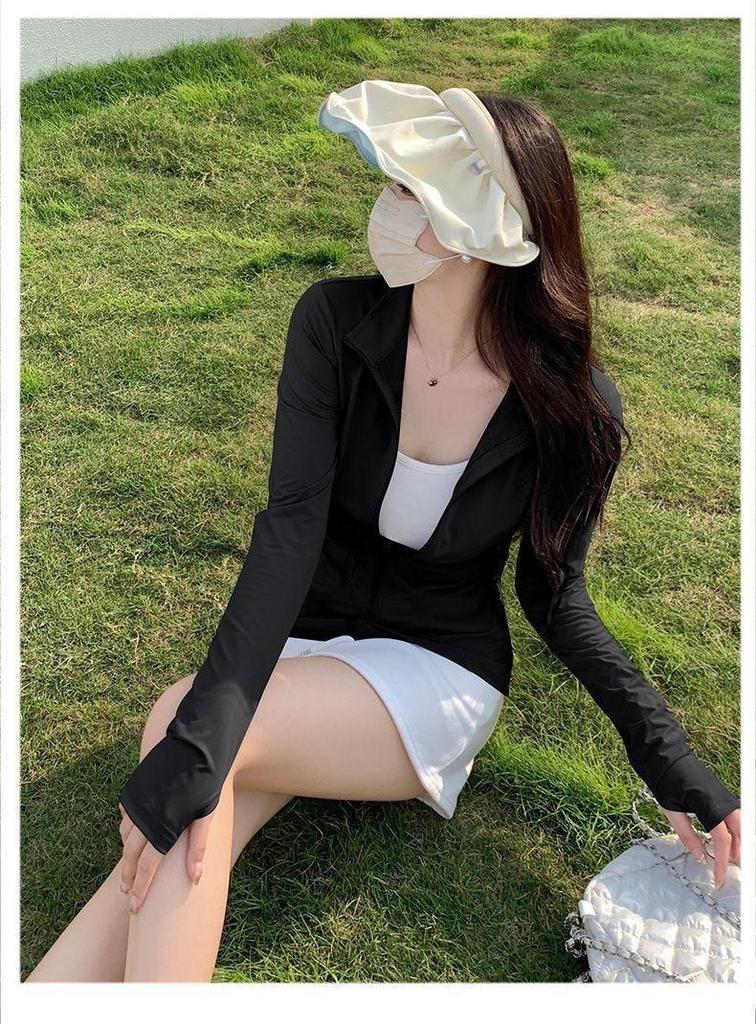 Women's Summer Ice Silk UV Protection Jacket - Breathable, Slim-Fit, Cooling, Sun Protection Clothing for Yoga