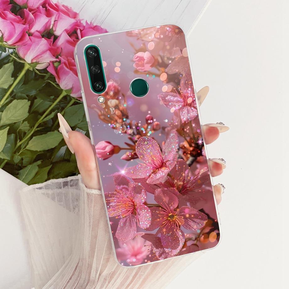 Pentru Huawei Y6P Huawei Y6 Y6s 2019 Y6 Pro Carcasă Telefon Imprimată cu Flori Fluturi Fundă Bumper Silicon Moale Transparent Fundas