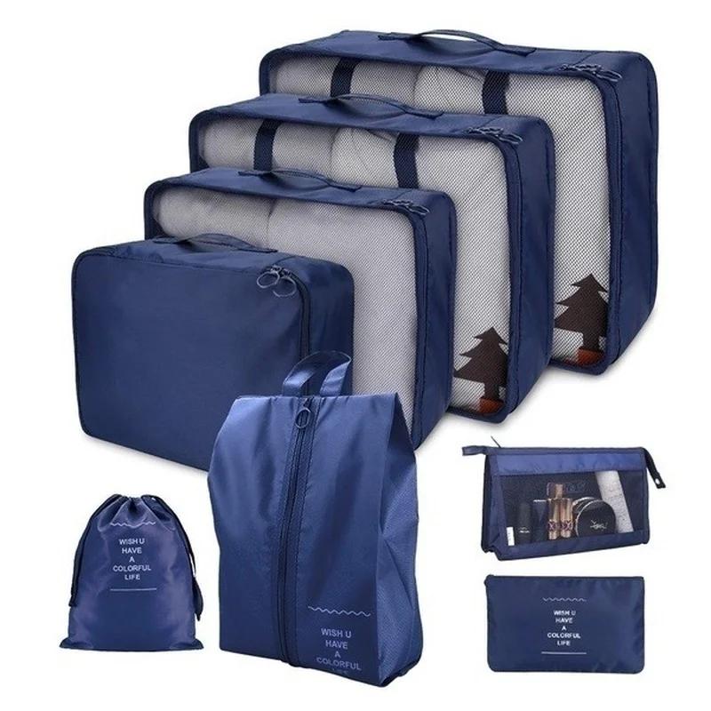 8PCS Set Organizer Bags for Travel Organizer Bags Accessories Luggage Suitcase Organizer Waterproof Wash Bag Clothes Storage