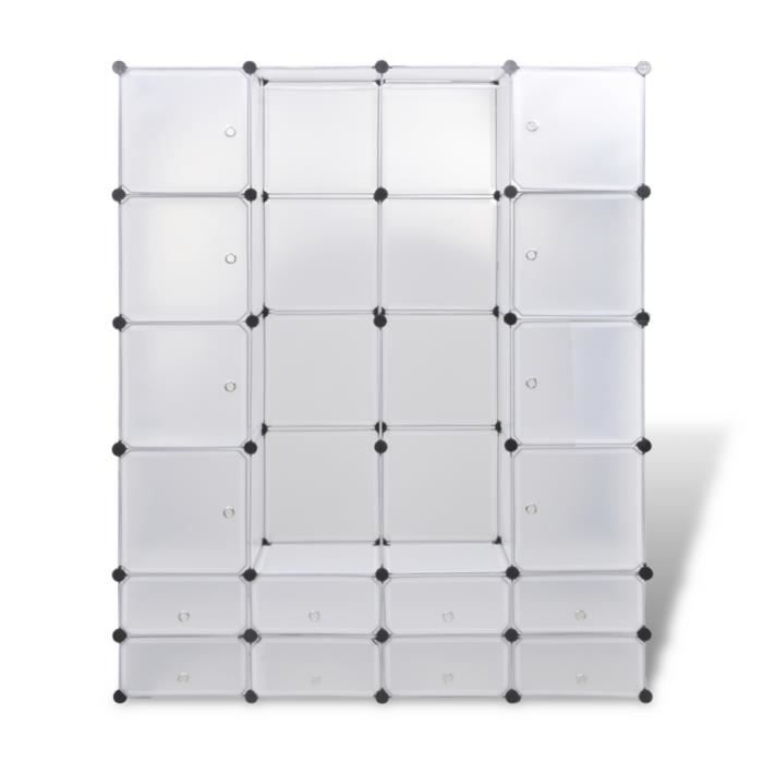 VidaXL Cabinet modulable avec 18 compartiments blanc 37x146x180,5 cm