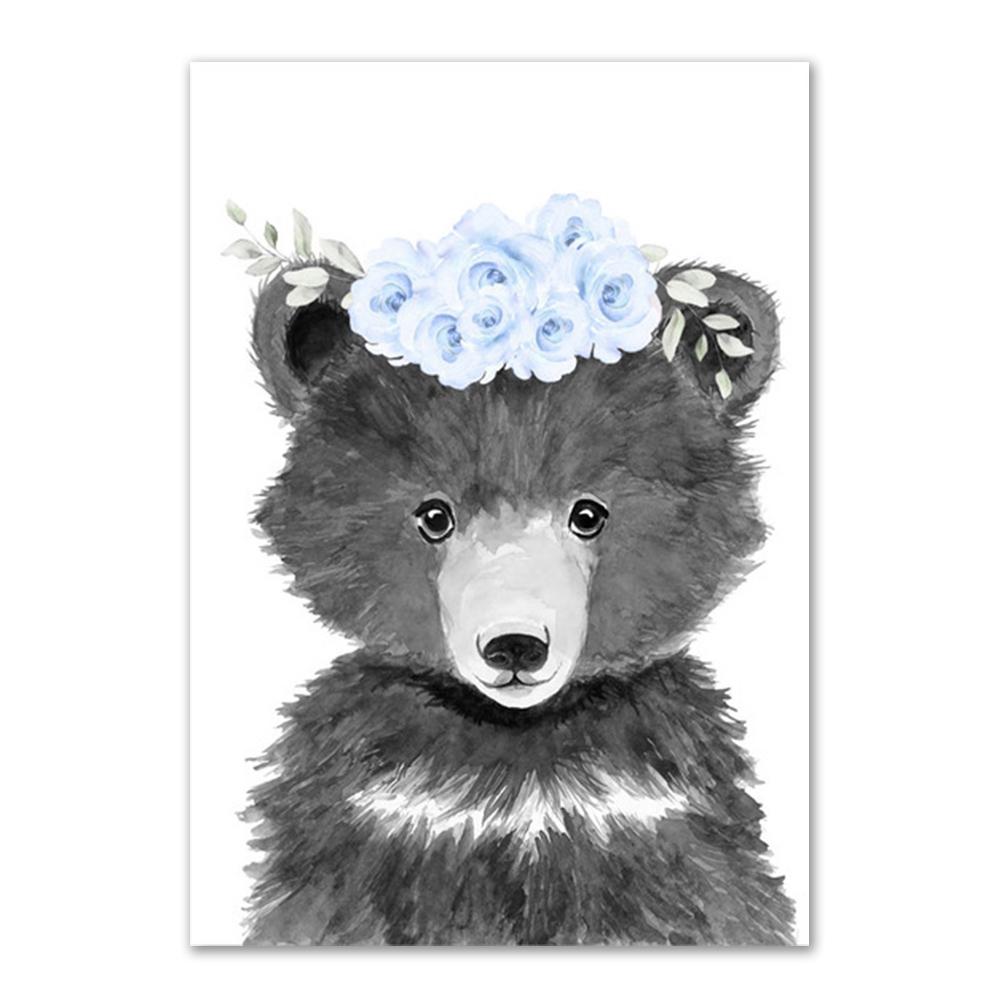 Personalize Baby Name Wall Decoration Painting Customize Nursery Wall Art Poster For Kids Bedroom Deco Animals Canvas Painting