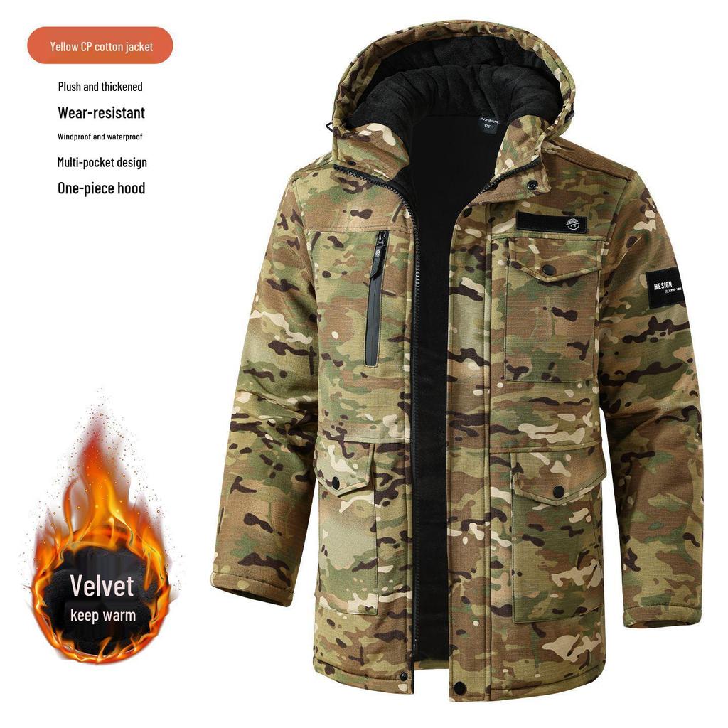 Men's Winter Camouflage Cotton Overcoat - Warm, Windproof, & Waterproof Cold-Storage Workwear