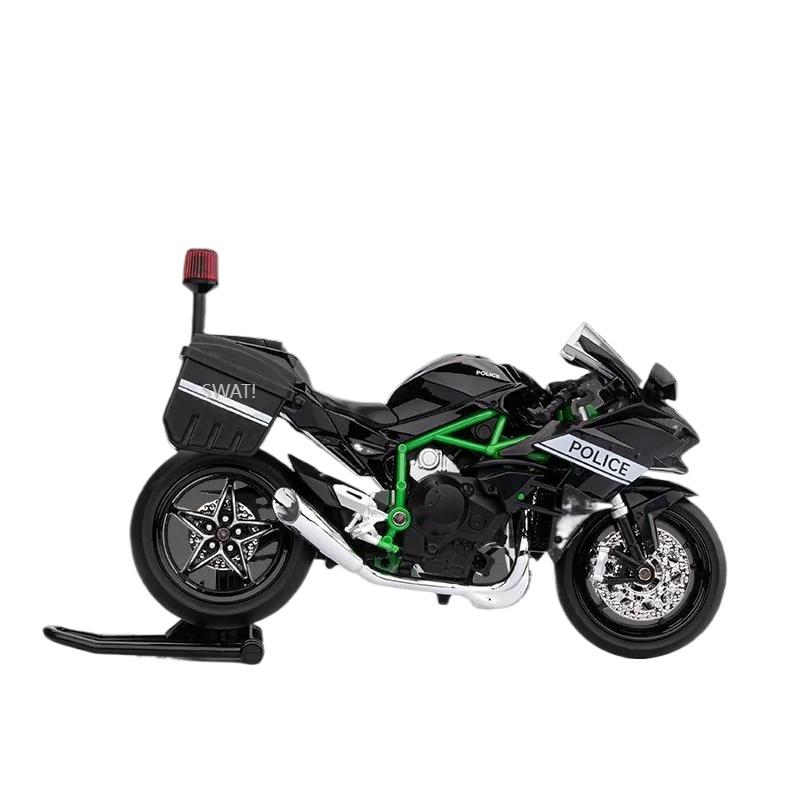 

1/12 Kawasaki H2R Полицейский Гоночный Мотоцикл Сплав Металл Литой Модель Машины Домашние Модные Украшения Украшение Рабочего Стола Компьютера Подарки чёрный