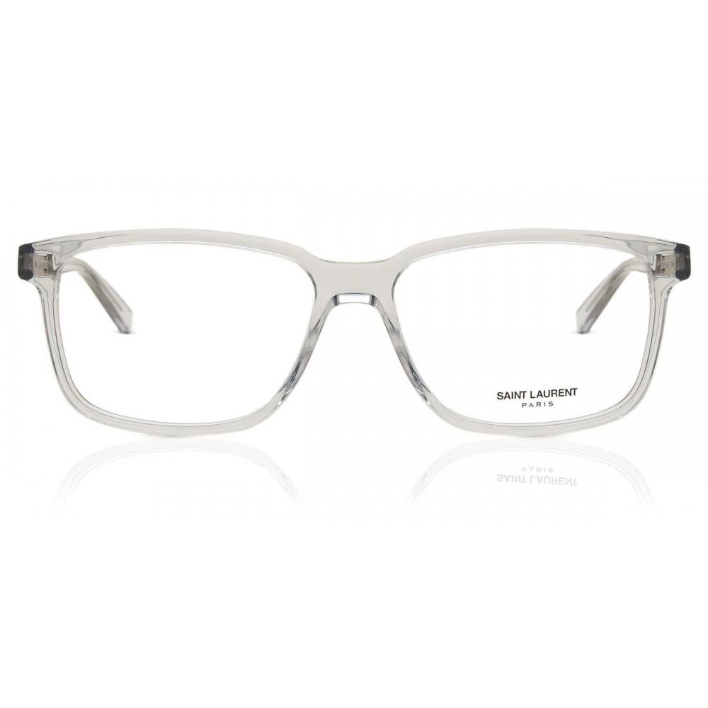 

Saint Laurent Sl 458 007 Men Eyeglasses Shiny Transp Lt Grey/56