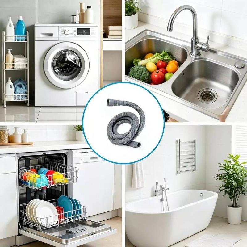 1-2M Washing Machine Hose Washing Machine Hose Drain Stretchable Ripple Universal Accessories