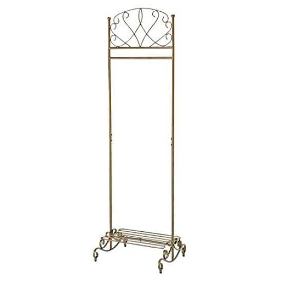 Miyatake Seisakusho Celestia Clothes 51cm Wide X 45cm Deep X Antique with Shelf for and More Rack, HS-510, 170.5cm High, Gold, Bags, Shoes,