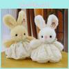 Gauze Rabbit Pearl Skirt Plush Doll With Butterfly Bow Animal Toy Birthday Gift