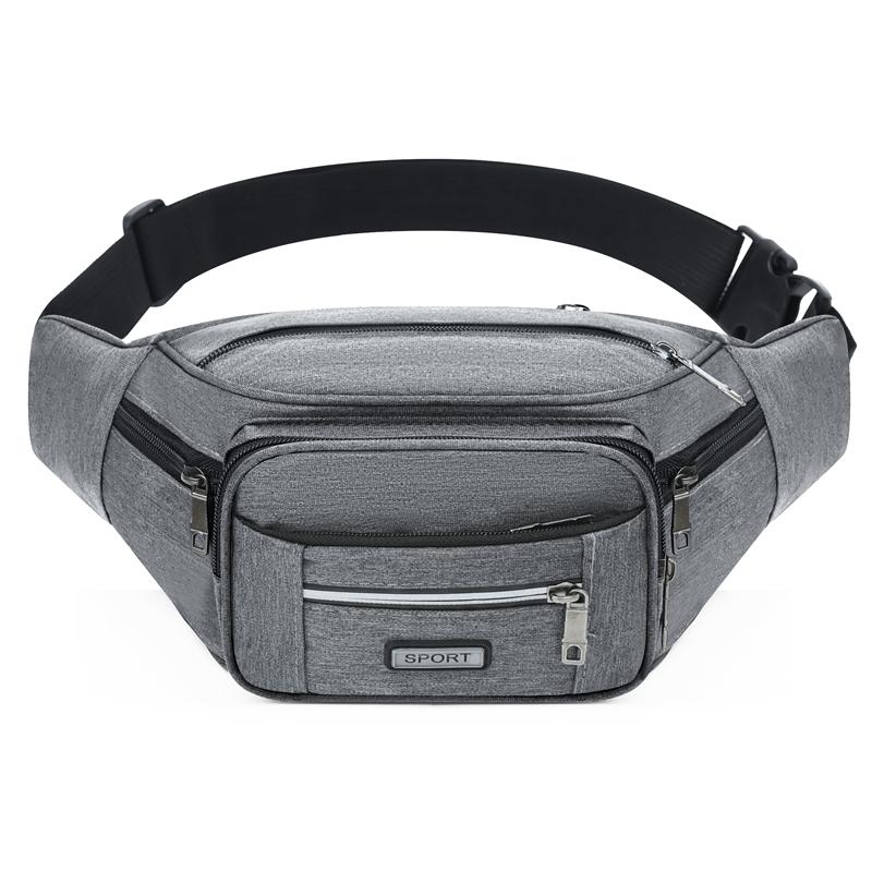 Multifunction Nylon Men Waist Bag Large-capacity Anti-theft Chest Bag Outdoor Travel Waterproof Sports Mobile Phone Bag