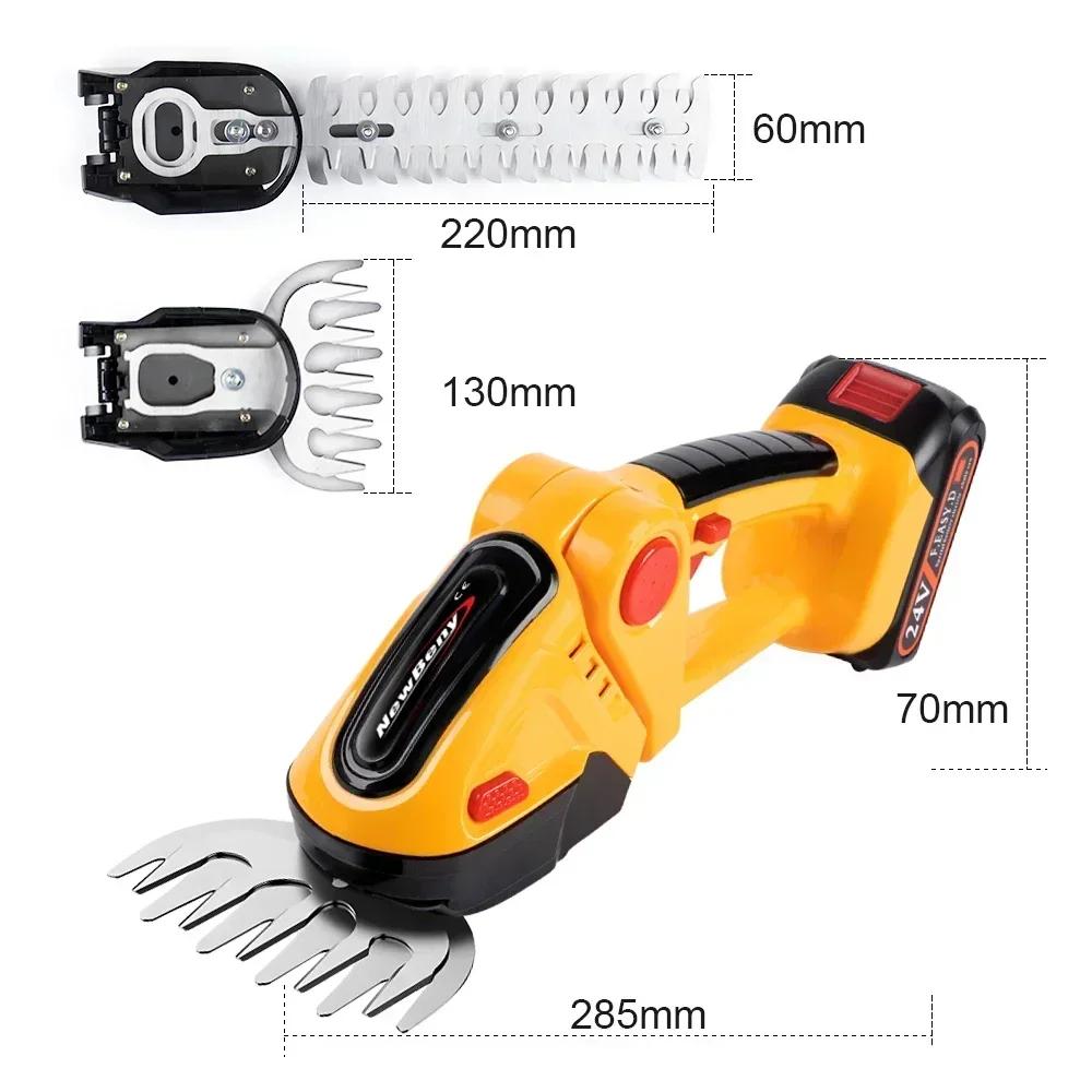 2 IN 1 Cordless Electric Hedge Trimmer 20000RPM Rechargeable Handheld Household Shrub Weeding Pruning Mower Garden Tools