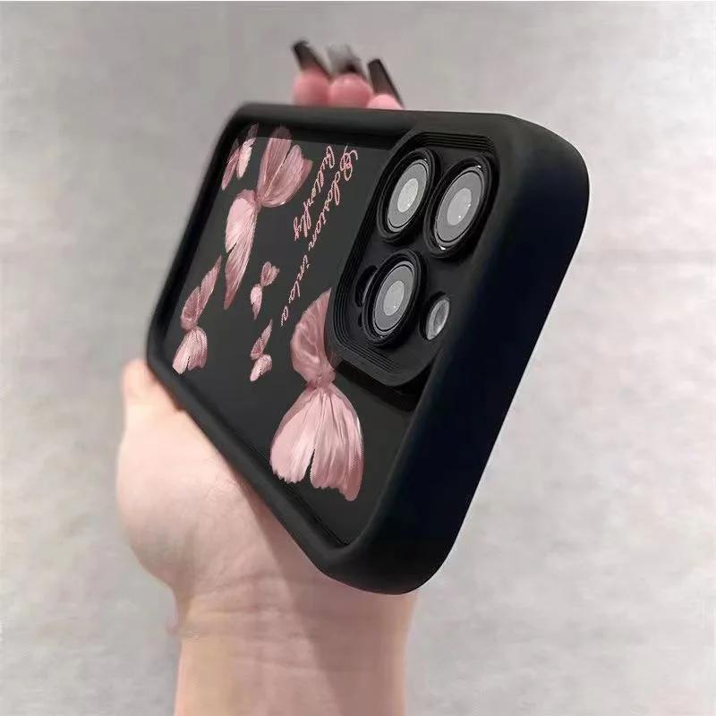 Pink Butterfly Soft Silicone Phone Case For IPhone 16 11 13 14 12 Mni 17 Pro Max 15 Plus 17 Air Shockproof Cover