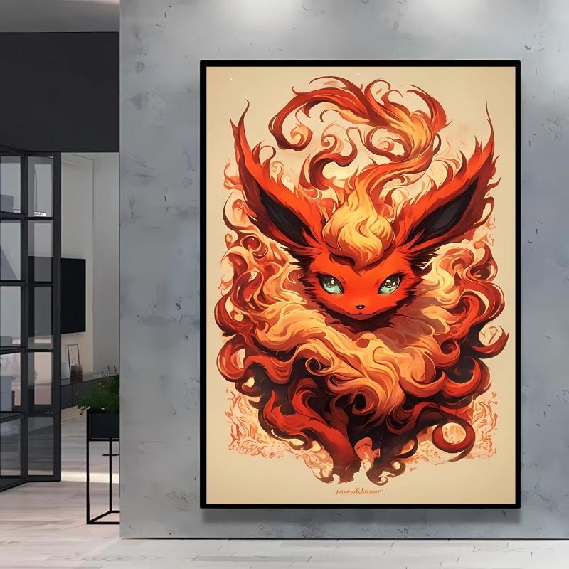 Japanese Anime Canvas Paintings Pokemon Umbreon Retro Style Cartoon Picture Modern Home Living Room Children's Room Decor Poster