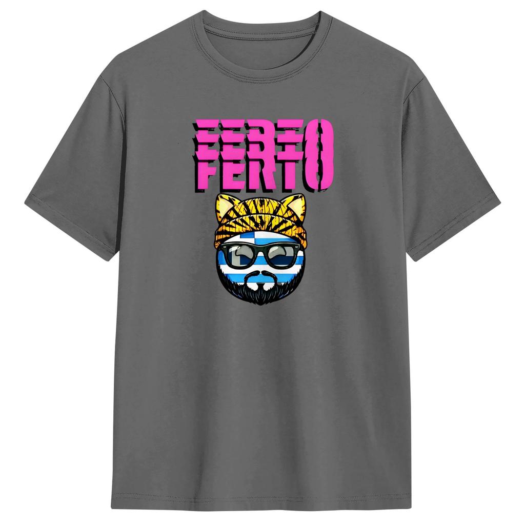 Akylas FERTO Song TShirts Unisex Eurovisions 2026 Casual Cotton Tee Shirt Round Neck Short Sleeve T Shirt Original Clothes