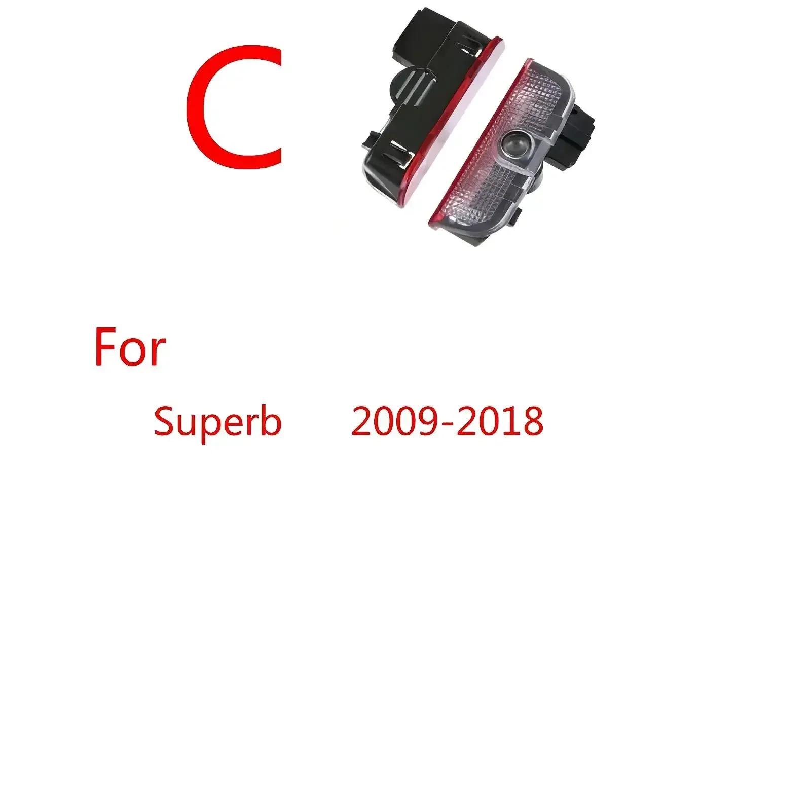 

2X светодиод для Skoda VRS Superb 2 MK2 Superb 3 2006 - VRS Светодиодная подсветка двери автомобиля Призрачная тень Лампа-проектор Декоративные аксессуары New Skoda-C