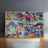 Creative Graffiti Genesis Oil Painting on Canvas HD Hand In Hand Posters and Prints Wall Art Picture for Living Room Decor