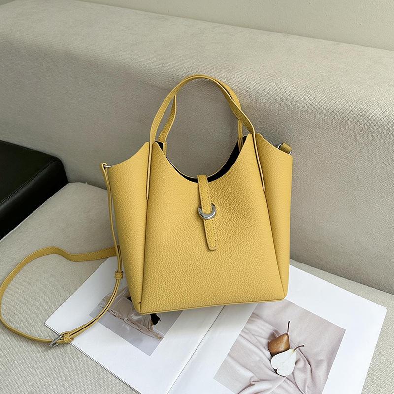 

Весна и Лето Женская Сумка-Тоут из Натуральной Кожи Модная Сумка-Колокольчик Ветра Сумка Через Плечо жёлтый