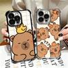 Funny Capybara Cartoon Cute Plating Phone Case For Iphone 16 17 Pro Max Air 16E 14 15 Plus 12 13 Mini Anti-Fall Airabag Cover