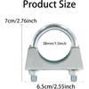 2PCS 1-1/2 Inch U Bolt Muffler Exhaust, Iron Exhaust U Clamps, Saddle Type U-bolt Clamps