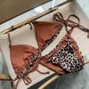 2026 High-Waisted Korean Style Women's Split Swimsuit Bikini Set for Vacation Swimming.