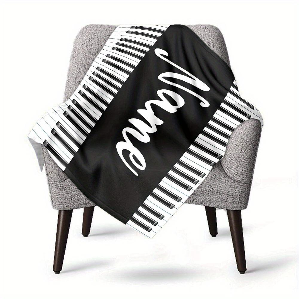 Piano Keys Name Home Customize Your Name Blankets Comfortable Soft Lightweight Multiseasonal Blanket For Picnics Sofas Offices Beds Living Rooms