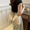 Solid Color Versatile Shoulder Bag Oxford Cloth Drawstring Shoulder Bag  Summer Popular