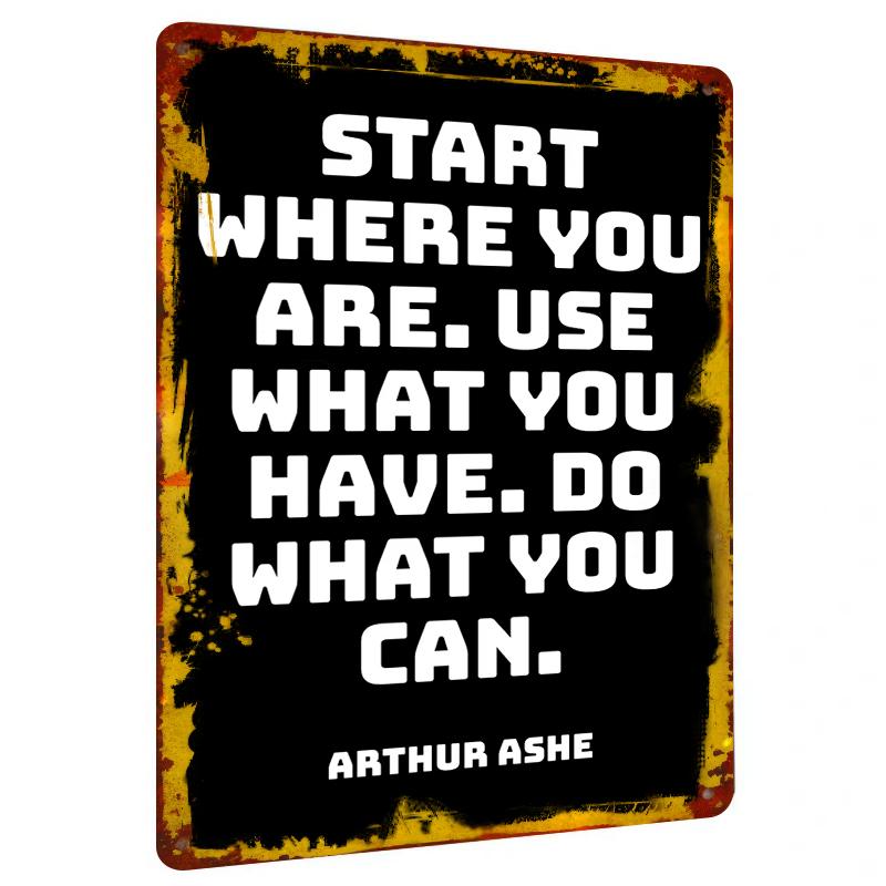 

Arthur Ashe Inspirational Quote Metal Wall Art Motivational Poster Office Study Room Decor Home Decoration Artwork 20x30cm（7.8x11.8inch）