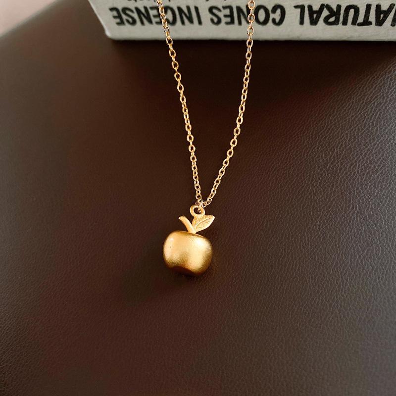 18-каратное яблоко кулон ожерелье новое китайский стиль Guochao ретро цепочка на ключицы простое ожерелье женское