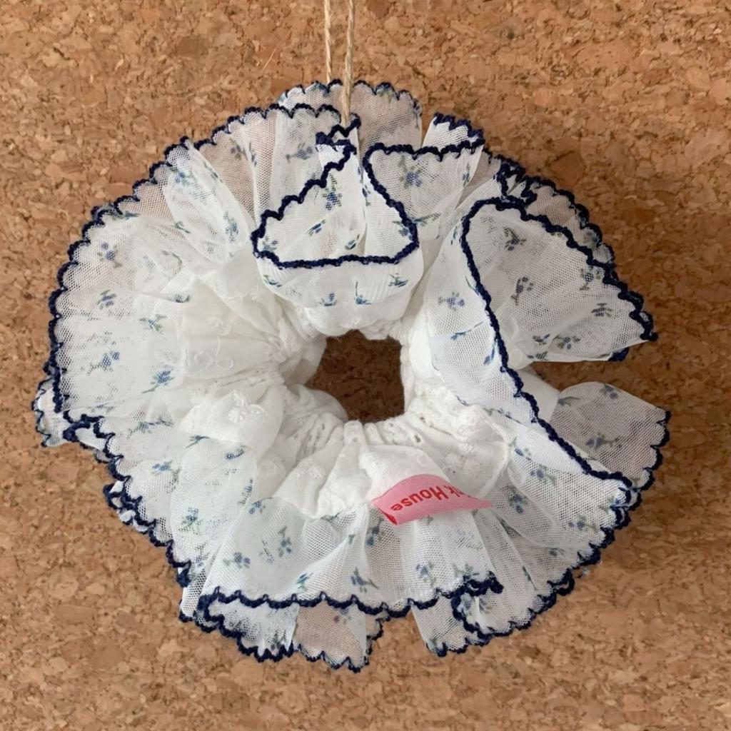 1PC Spring, Crushed Lace, Lace Large Intestine Hair Bands, Sweet, Clashing Colors, Headdress, Marble Head, Large, Hair Rope, Hai