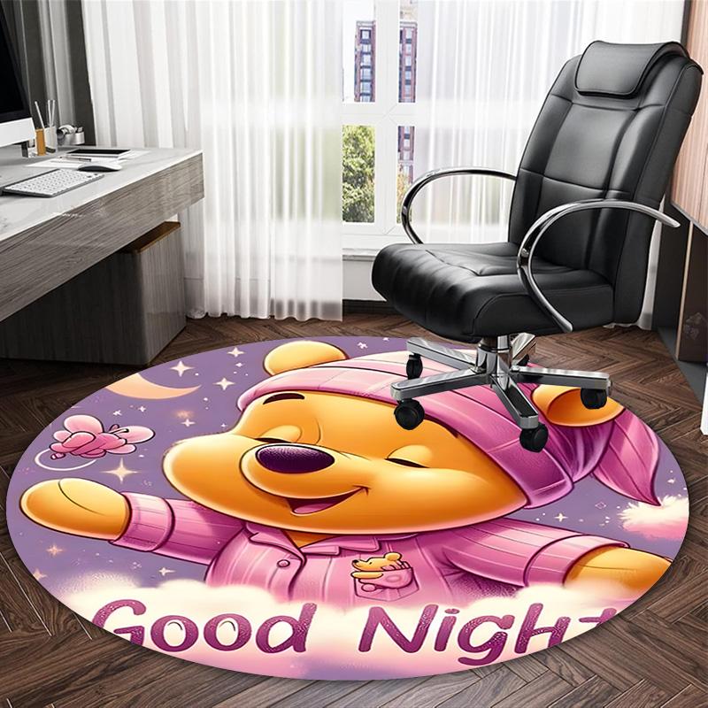 1pc Pooh Bear Carpet, Round Rug, Comfortable, Suitable for Entryways, Living Rooms, Office, And Bedrooms, Christmas Decoration