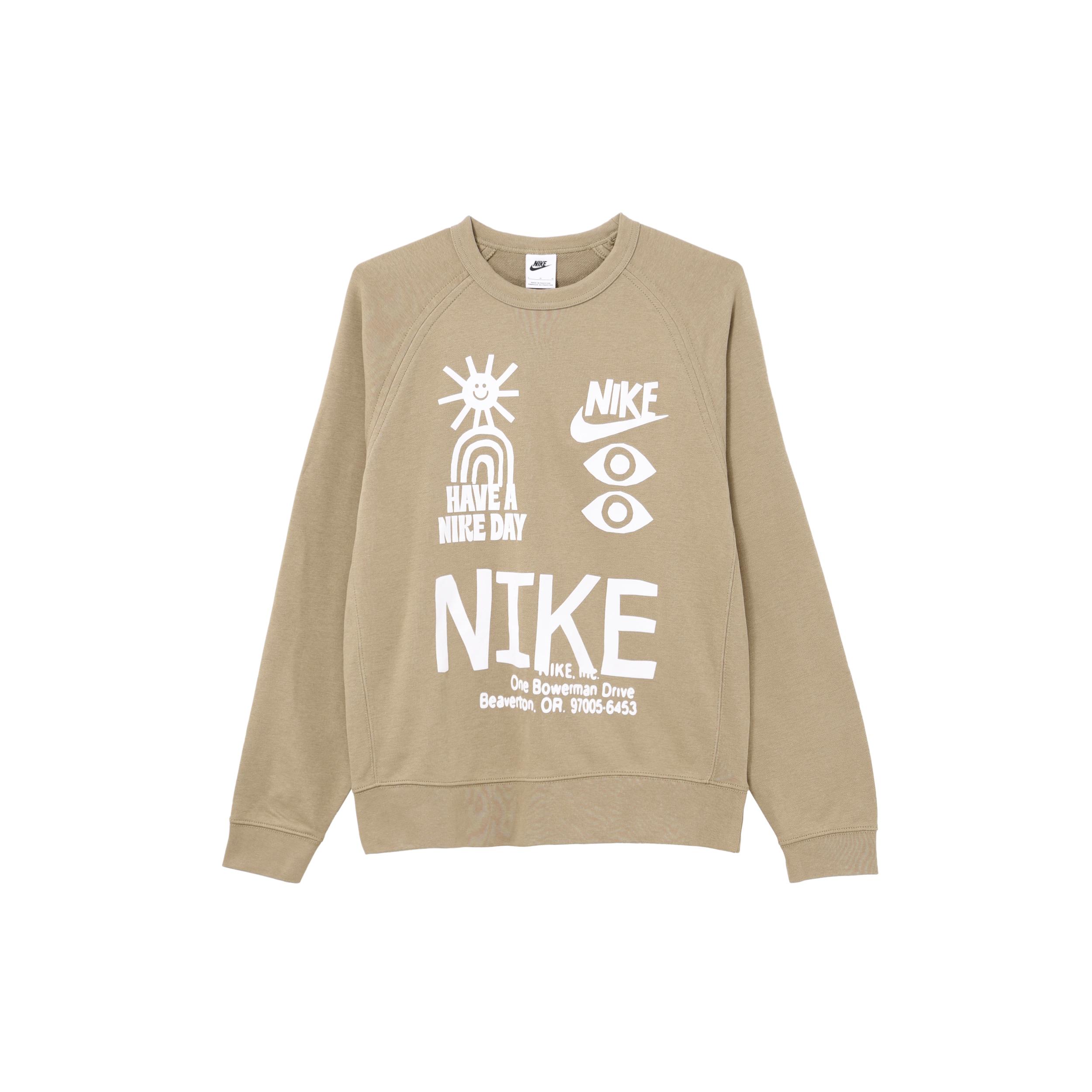 Мужские толстовки Nike Хаки Круглый вырез Умеренный Обычный DQ4170-247 XL
