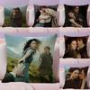 OOutlander Film Kissenbezug Natürlicher Leinen Kissenbezug Doppelseitiger Druck Dekorative Sofakissenhülle Heimdeko Geschenk