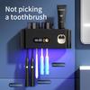 1A Smart Toothbrush sterilizer2Automatic Toothpaste Dispenser cup5Grooved Storage Brush Rack USB Rechargeable Lithium Battery and Clock Display