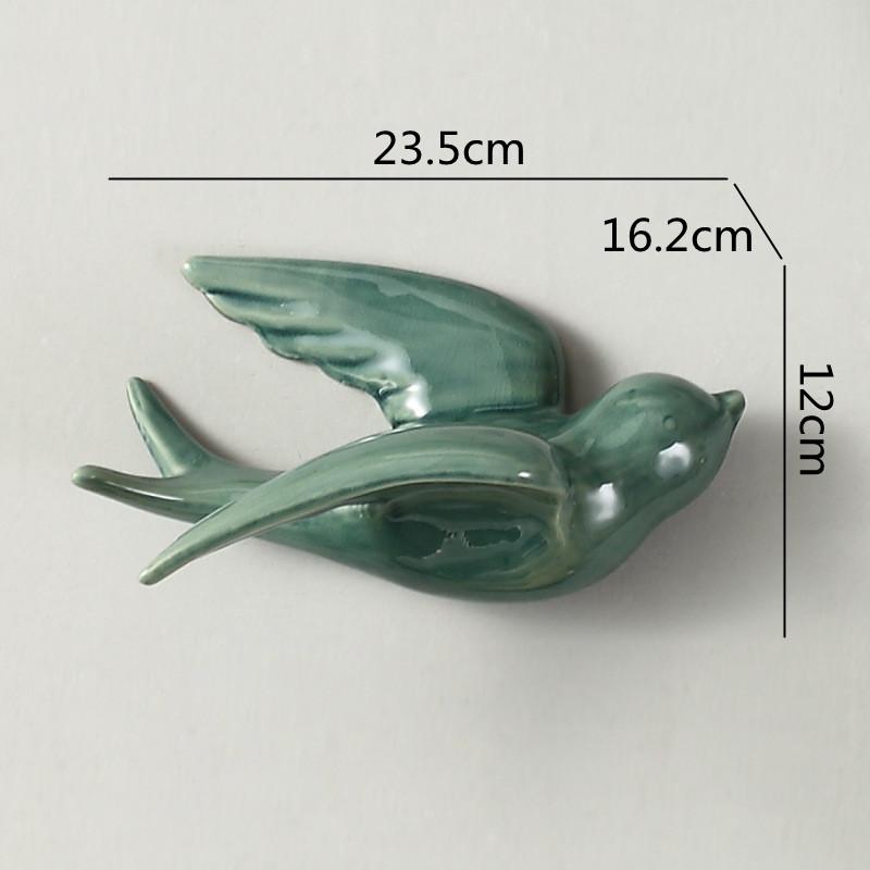 Keramikwandwandmontierte Vogel-Simulationstier-Ornamente Fliegender Vogel Hintergrundwandbehang Raumdekoration Zubehör