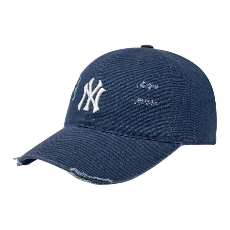 MLB Logo Design Cotton Baseball Cap Unisex Couple Style Navy Blue 3ACPVV34N-50NYS