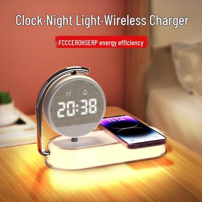 3-in-1 Wireless Charging Alarm Clock with Night Light