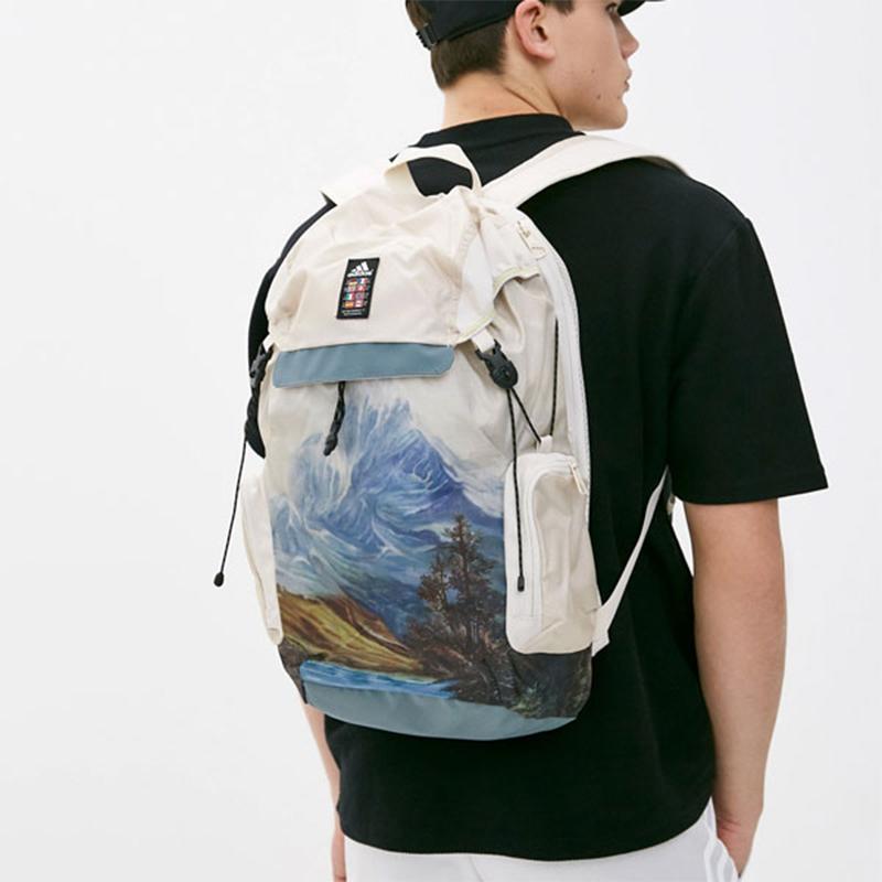 Adidas Nylon Fabric Sports Bag, Camping Bag, Backpack Unisex Natural Adidas GH7213