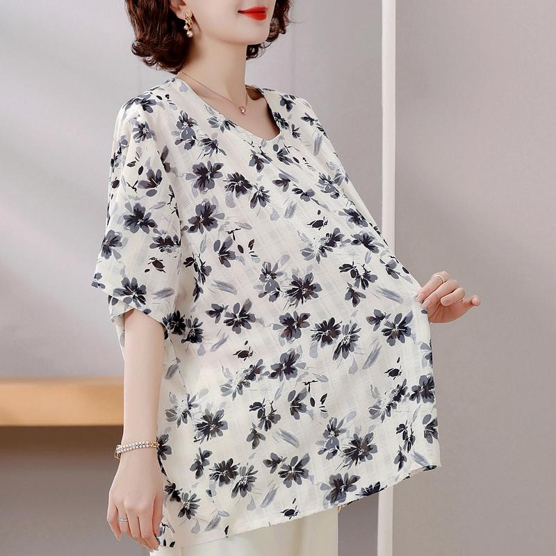 4XL-8XL Übergröße Elegante Blusen für Damen Sommerkleidung Übergroße Oberteile Frau Lässige Kurzarmhemden