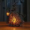 Strašidelné sošky čarodějnic na koštěti 16cm Pryskyřice Noční světlo Sváteční dekorativní lampa Halloweenská párty