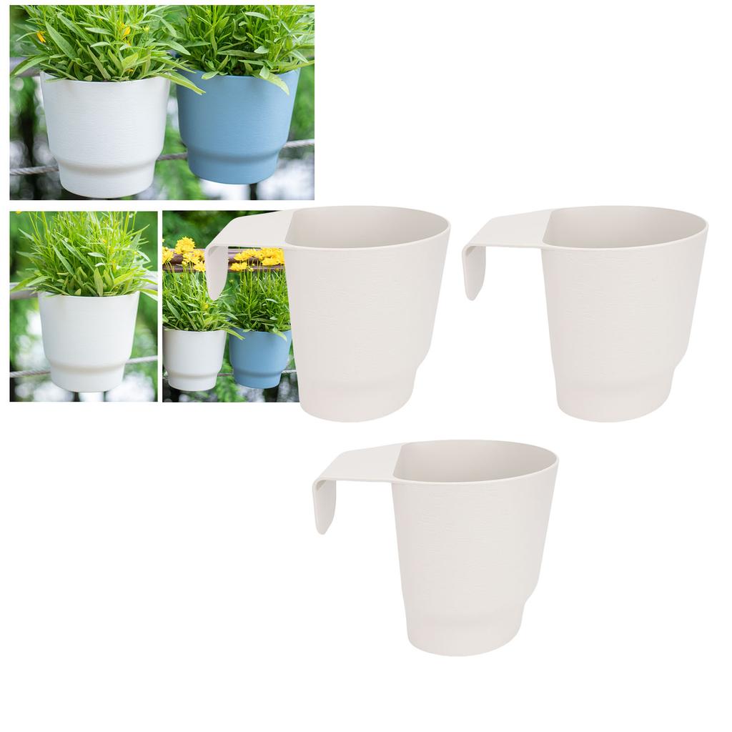 Hanging Flower Pot Efficient Drainage System Fence Hanging Bucket Pot for Balcony Garden Handrail