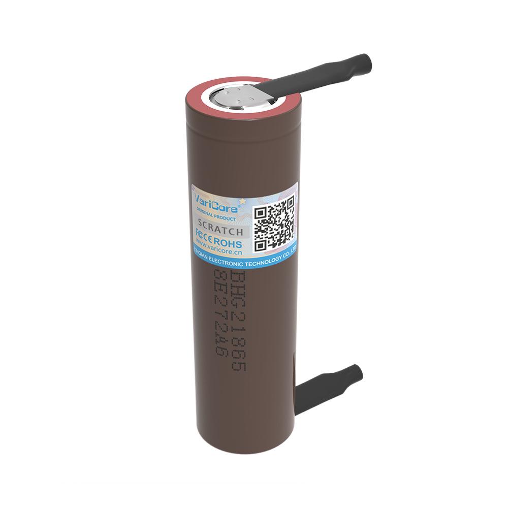 VariCore 3.7V 3000mAh 18650 Lithium Battery with Nickel Tabs, 15A Discharge