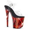 8 "Summer Heels, 20CM Lightning Pattern Wrapped Soles, Transparent Vamp Pole Dancing, Party Nightclub Sandals