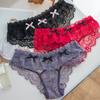 Ladies New Summer Sexy Sweet Lace Hollowed-out Flanged Breathable Triangle Panties