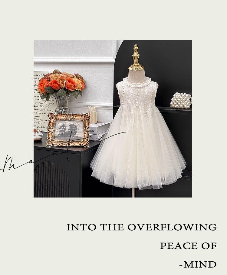 Sommer-Prinzessinenkleid für Mädchen 2025: Ärmelloses Mesh Geburtstagsoutfit