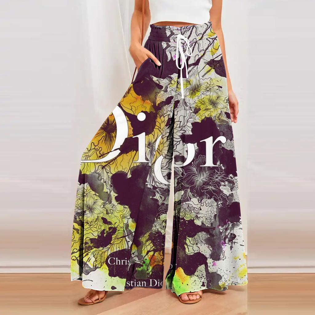 Women's Casual Pants Loose and Thin Wrinkled Wide-leg Trousers