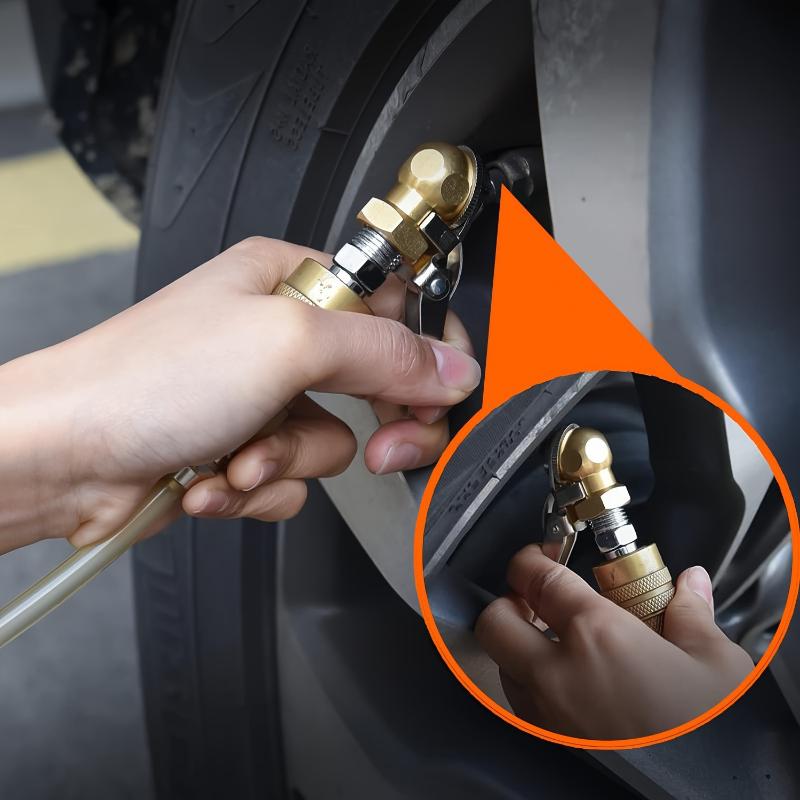 Heavy Duty Brass Tire Valve Clip Air Chuck Quick Connect Inflation Nozzle For Car Truck Tire Inflator Tool