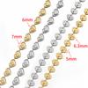 Nicht verblassend 2 Meter 1 Meter Edelstahlketten Goldfarbe Prägung Liebesherz Ketten für Halskette Armband Schmuckherstellung DIY