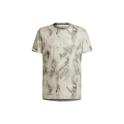 Allover Print Crew Neck T-Shirt Men Tops Green Grey IN0103