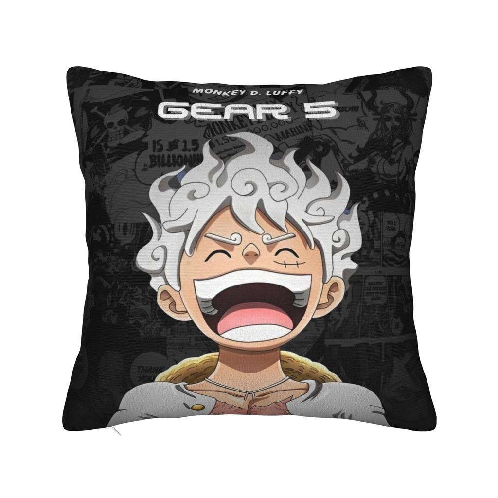 Luffy Gear Luffy Anime Anime Square Pillow Case Cushion Cover Custom Polyester Decorative Pillowcase for Sofa Xcm