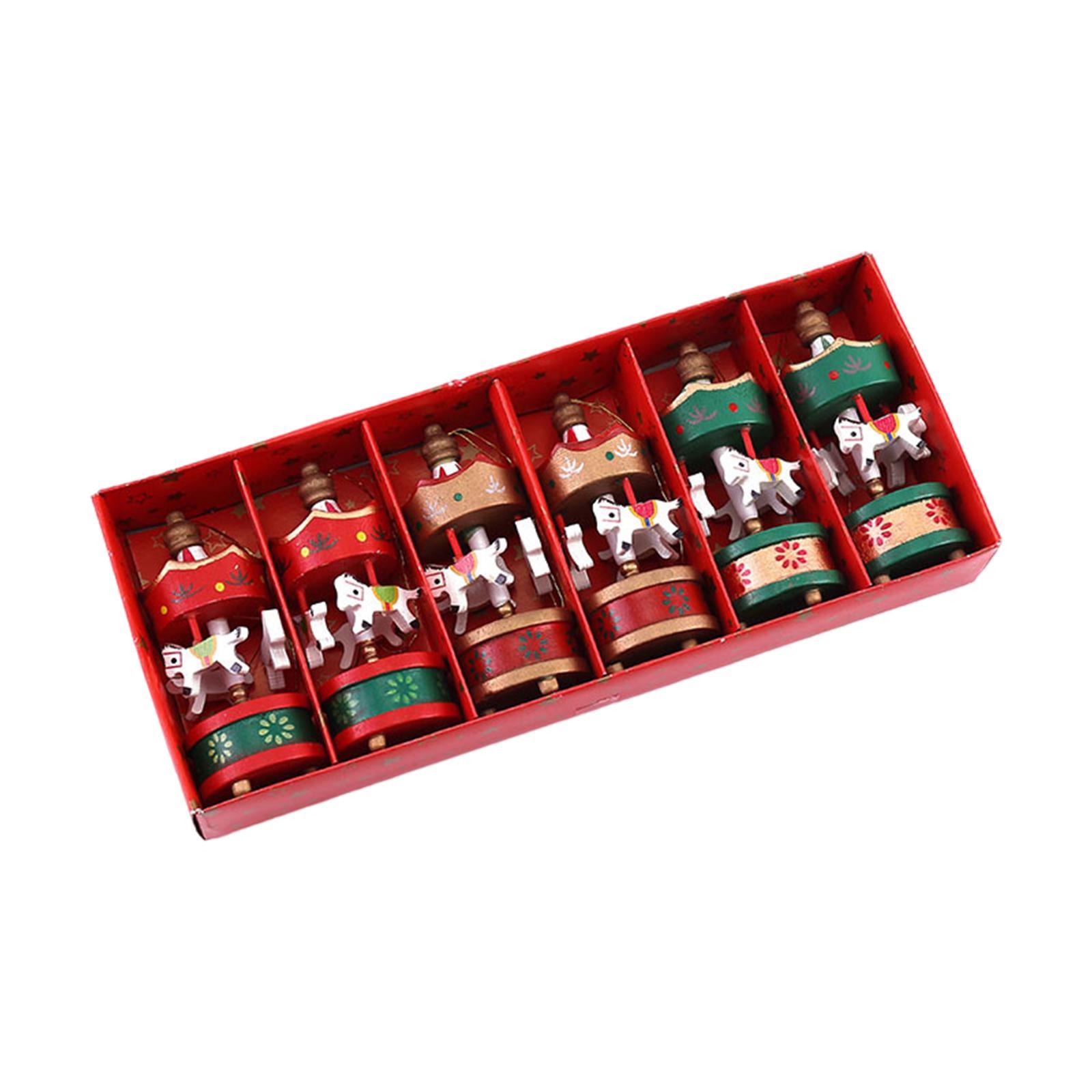 

6 Pieces Carousel Horse Hanging Pendant Home Decor Christmas Decoration Ornament for Wall Holiday Housewarming Bedroom Door