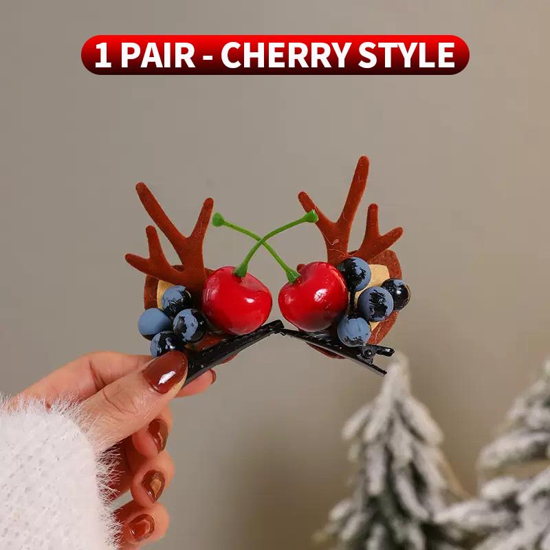 

1 Pair - New Christmas Deer Horn Hair Clip Headpiece Forest style Elk Hair Clip Cute Christmas Hair Ornament - Suitable for Chri
