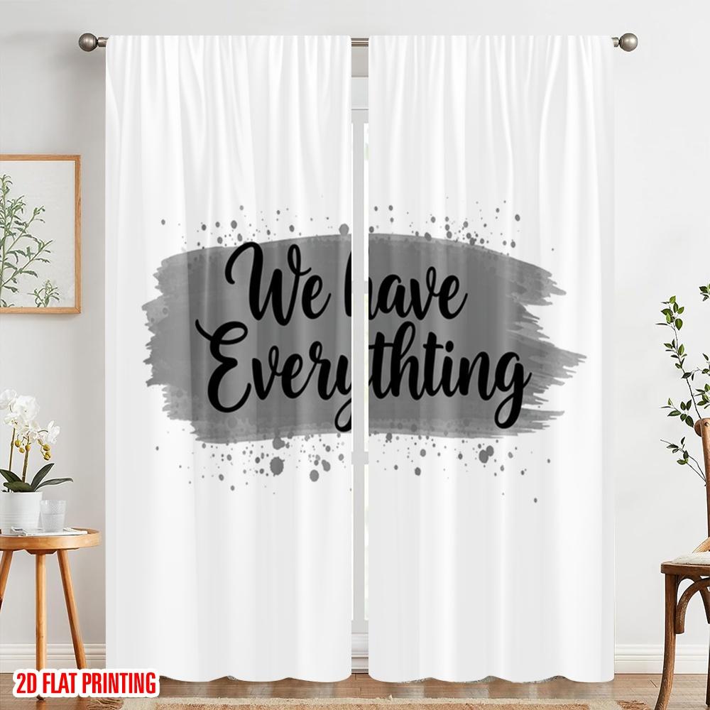 2pcs 2D Flat Printing Curtains We Have Everything Polyester Without Electricity Family Party Perfect for Holiday Party General